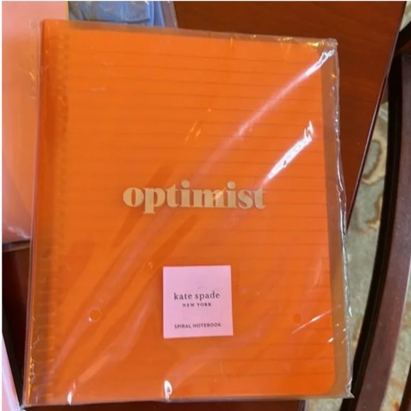 kate spade orange Concealed Spiral Notebook - Optimist nwt - Picture 3 of 3